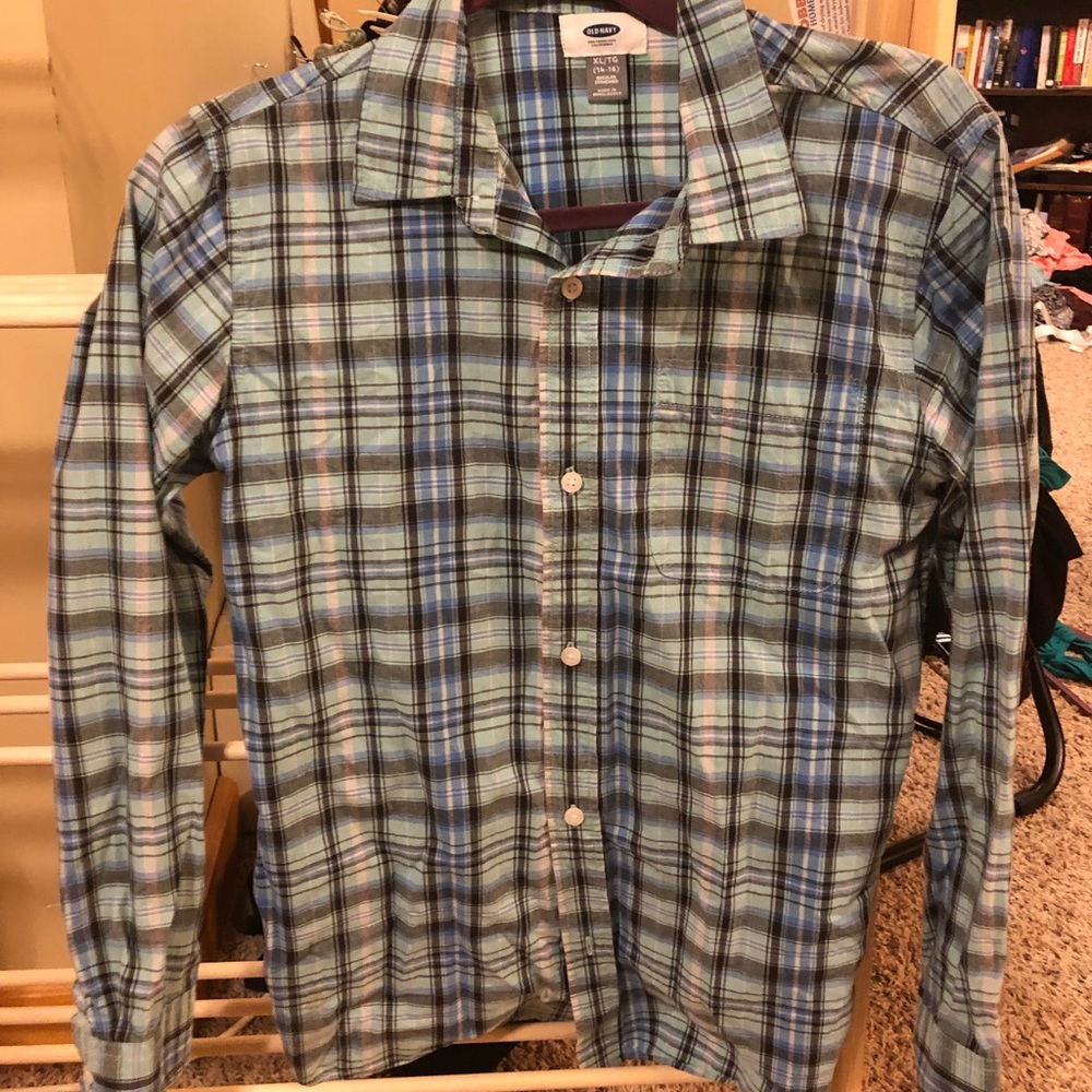 Plaid blouse old navy XL